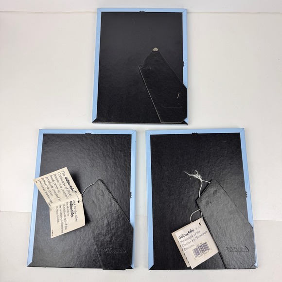 3 Vtg 1987 Garden Faire Collection Frame Blue Metal Border Oval Matboard Collage - Picture 10 of 11